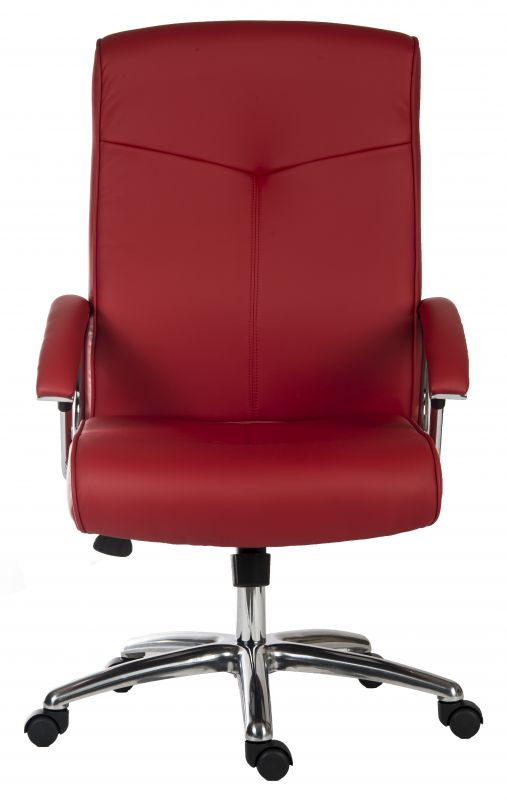 Red Leather Faced Executive Chair - HOXTON